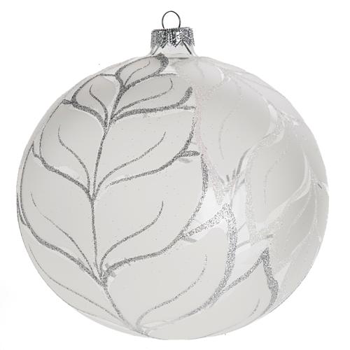 Bauble for Christmas tree in glass, silver 15cm 1