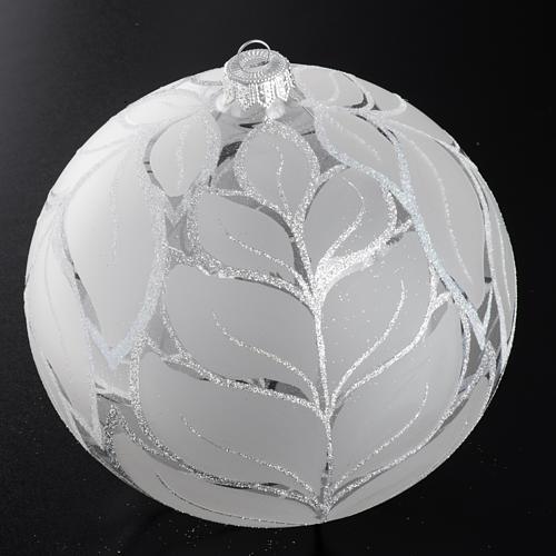 Bauble for Christmas tree in glass, silver 15cm 2