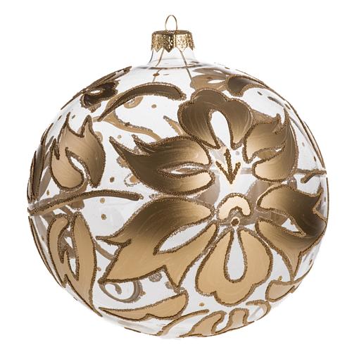 Bauble for Christmas tree in blown glass, gold 15cm 1