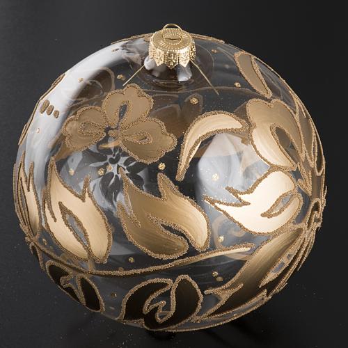 Bauble for Christmas tree in blown glass, gold 15cm 2