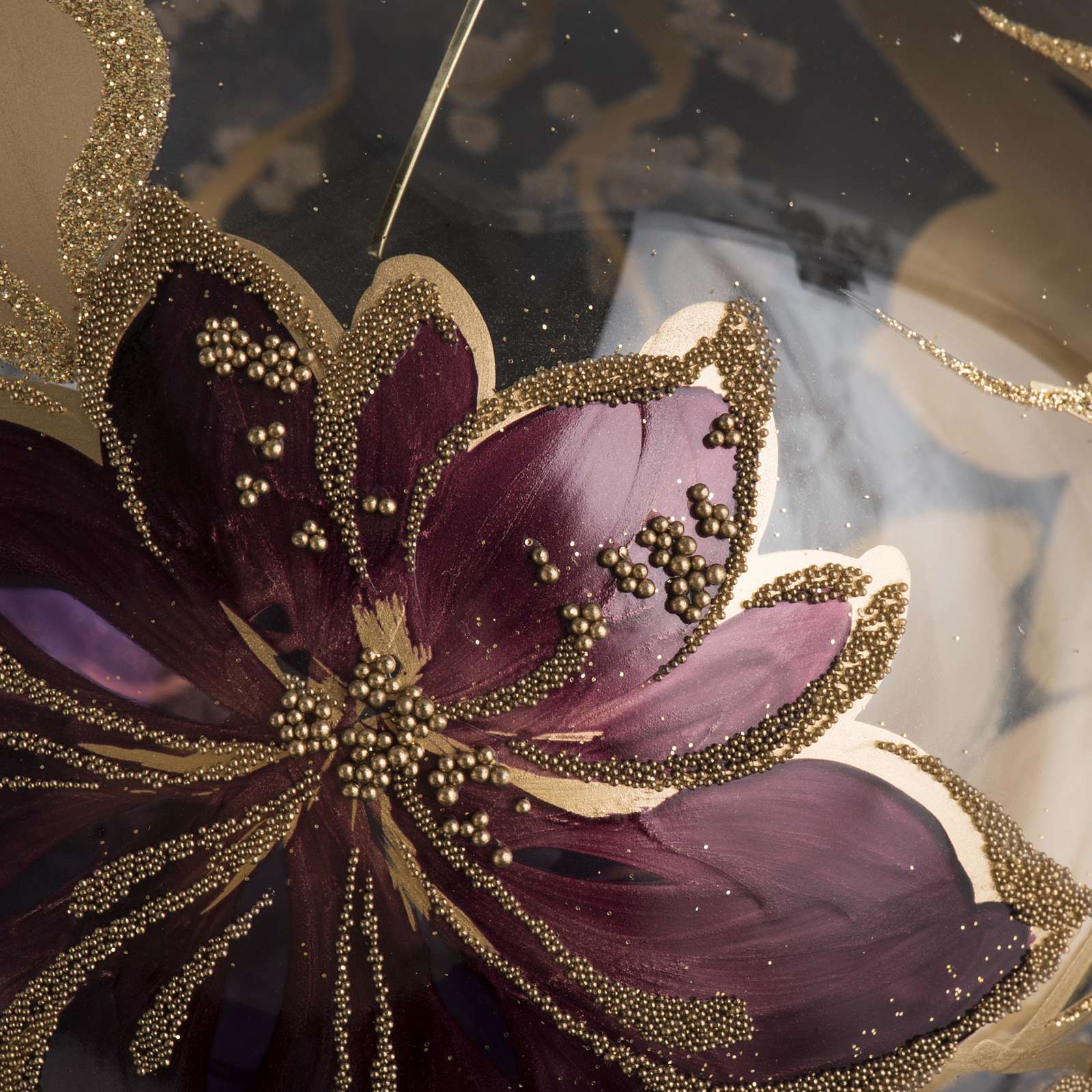 Boule de Noel fleurs fuchsia 15 cm  vente en ligne sur HOLYART