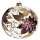 Bauble for Christmas tree in glass, transparent, gold, fuchsia 1 s1