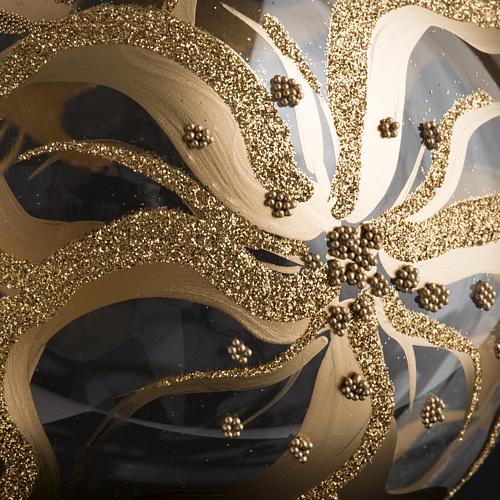 Bola de Navidad vidrio con decoraciones en flores de 15 cm 4