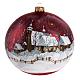Palla Natale per albero vetro dipinto paesaggio 15 cm s1