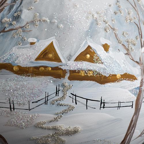 Boule de Noel paysage hivernal 10 cm 3