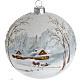 Boule de Noel paysage hivernal 10 cm s1