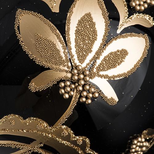 Bombka bożonarodzeniowa na choinkę szkło czarne złote dekoracje 10 cm 3