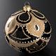 Bauble for Christmas tree in black blown glass and gold decorati s2