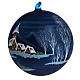 Palla Natale albero paesaggio vetro soffiato 14 cm s1