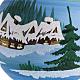 Bola de navidad para árbol decorado paisaje nevado 14cm s2