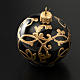 Bauble for tree in black glass and gold decoration 6cm s2