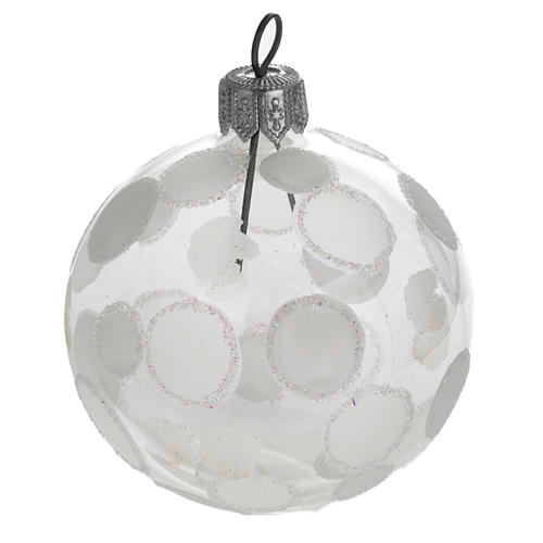 Bauble for Christmas tree in blown glass, 6cm diameter 1