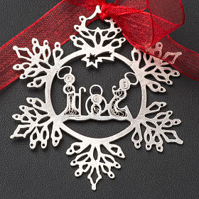 Christmas tree decoration in 800 silver, nativity and star