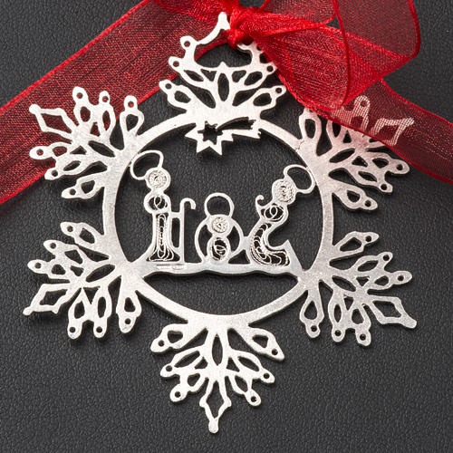 Christmas tree decoration in 800 silver, nativity and star 2