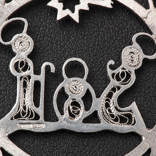 Christmas tree decoration in 800 silver, nativity and star 3