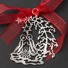 Christbaumschmuck aus Holz und PVC: Schmuck Weihnachtsbaum Silber 800 Geburt Christbaumschmuck aus Holz und PVC: Schmuck Weihnachtsbaum Silber 800 Geburt