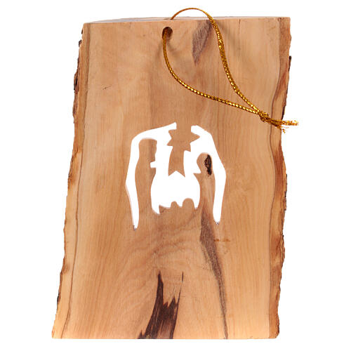 Christmas tree decoration in Holy Land olive wood, trunk with na 5