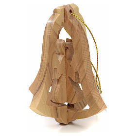 Cloche avec ange bois Terre Sainte décoration sapin