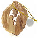 Boule décorative pour sapin en bois d'olivier Terre Sainte s2