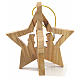 Christmas tree decoration in Holy Land olive wood with star s2