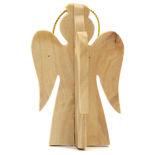 Christmas decoration in Holy Land olive wood, angel 2