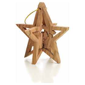 Étoile Rois Mages pour décoration sapin en bois d'olivier