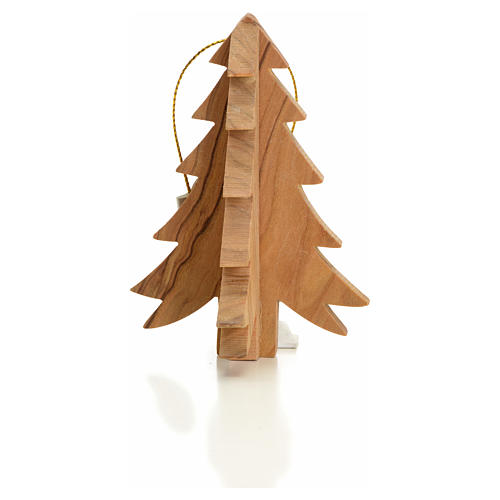 Christmas tree decoration in Holy Land olive wood, fir tree 1