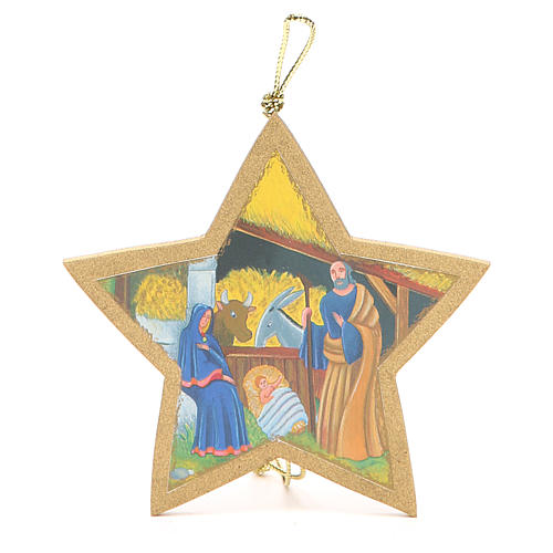 Weihnachtschmuck vergoldeten Stern mit Band 9.5x9.5cm 1