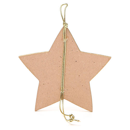 Weihnachtschmuck vergoldeten Stern mit Band 9.5x9.5cm 2