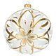 Bola de Navidad vidrio soplado flor blanco/oro 150 mm s4