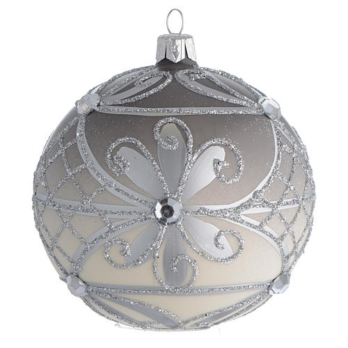 Christmas Bauble matte silver 10cm 1