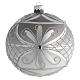 Palla Natale vetro soffiato opaco argento 150 mm s1