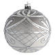 Palla Natale vetro soffiato opaco argento 150 mm s2