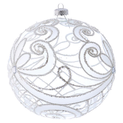 Christmas Bauble transparent and white 15cm 2