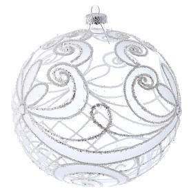 Christmas Bauble transparent and white 15cm