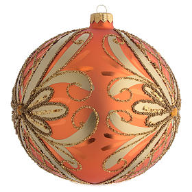 Boule sapin Noël verre soufflé orange 150 mm