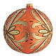 Orange blown glass ball Christmas ornament 15cm s2