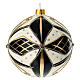 Bola de Navidad vidrio negro, blanco y oro 100 mm s3