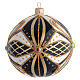 Bola Natal vidro preto branco ouro 100 mm s2