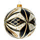 Bola Natal vidro preto branco ouro 100 mm s4