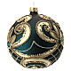 Christmas Bauble green and gold 10cm s5