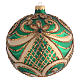 Christmas Bauble green and gold 10cm s1