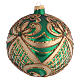 Christmas Bauble green and gold 10cm s2