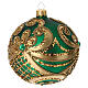 Bola de Natal vidro soprado verde e ouro 100 mm s3