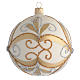 Christmas Bauble gold silver & ivory color 10cm s2