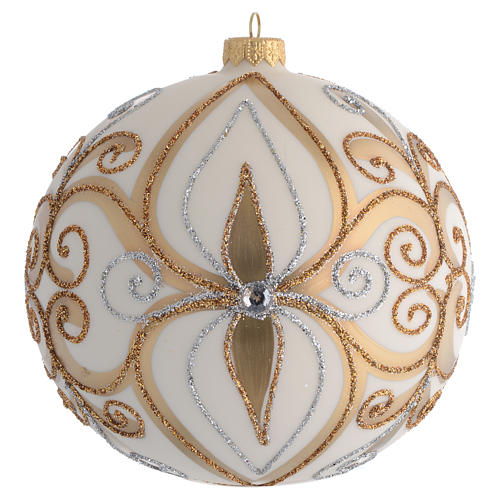 Christmas Bauble gold silver & ivory color 15cm 1