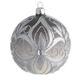 Bola de Natal vidro soprado prata 100 mm