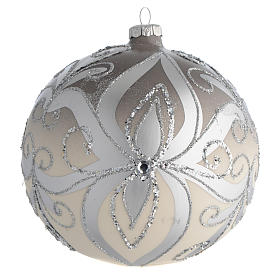 Bola árvore Natal vidro soprado prata 150 mm