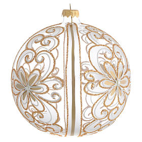 Christmas Bauble gold white 15cm