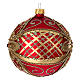 Boule de Noël rouge or paillettes 100 mm s3